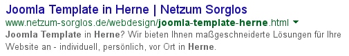 Google Anzeige Joomla! Template Herne